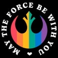 thumbnail image 2 of Men's Star Wars: A New Hope LGBTQIA+ Pride Rainbow Rebel Alliance Symbol May the Force Be With You Graphic T-Shirt, 2 of 4