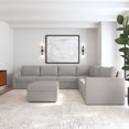 thumbnail image 3 of Flexsteel Flex 6-Seat Fabric Sectional with Arm & Storage Ottoman in Taupe, 3 of 5