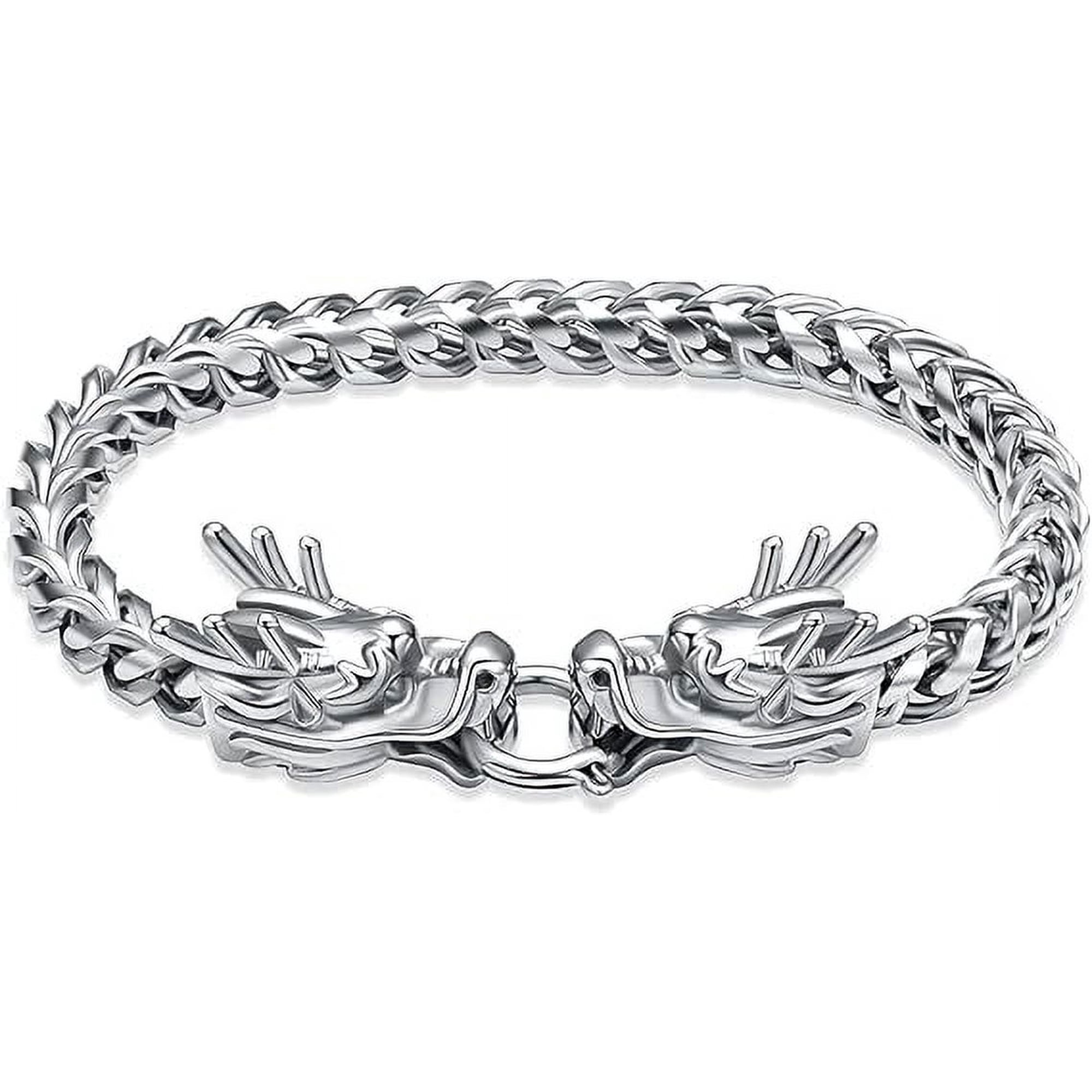 Dragon Head Link Chain Urn Bracelet for Ashes for Men Cuff Urn Bangle Memorial Keepsake Cremation Jewelry Ashes Bracelet 20-24CM