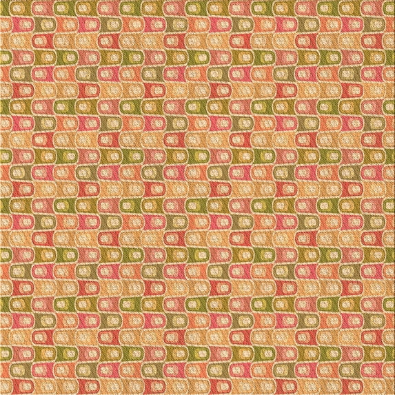 Ahgly Company Indoor Square Patterned Yellow Orange Area Rugs, 4' Square