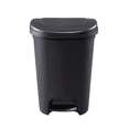 thumbnail image 2 of Rubbermaid, Step on Wastebasket, 13 gal, Plastic, Black, 2 of 7