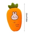 thumbnail image 3 of Juguete de zanahoria de peluche de 9 pulgadas con tela suave, decoración versátil para el hogar, cojín acogedor, muñeco relleno de verdura lindo para niños y coleccionistas., 3 of 7