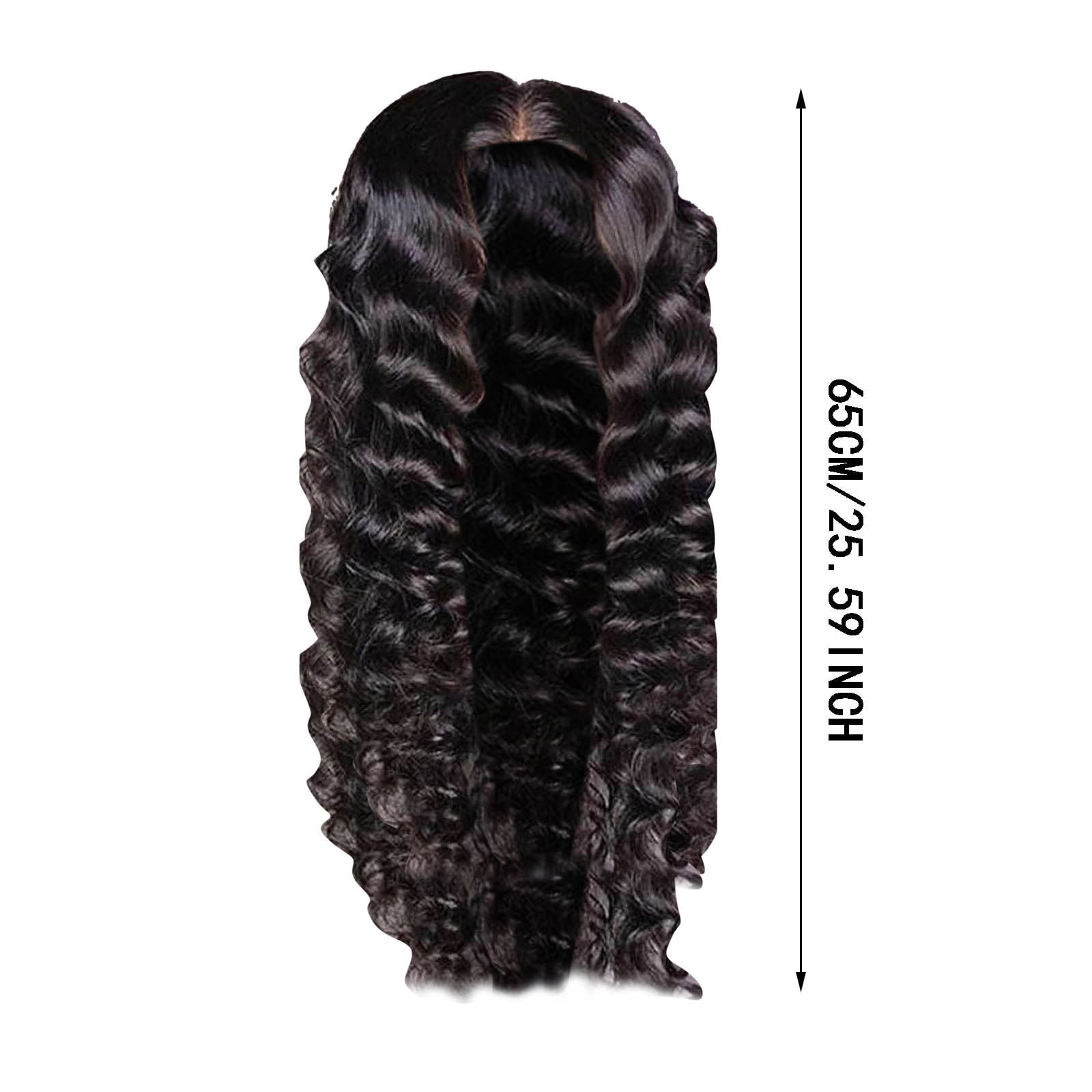 Long Wavy Brown Wig with Bangs for Women, Synthetic Heat Resistant Hair Wig for Daily Wear and Party Use(Black,One Size)