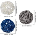 thumbnail image 2 of Bola de ratán, 15PCS Bola de mimbre de 2 pulgadas Bola decorativa Orbes Rellenos de jarrón Lago azul + gris + blanco oso de fresa Juguete, 2 of 4