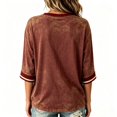 thumbnail image 4 of Bovemsi Tops for Women Trendy Soft Loose‑Fit V‑Neck Half‑Sleeve Prints Fashion Outfits Clothes Breathable L, 4 of 4