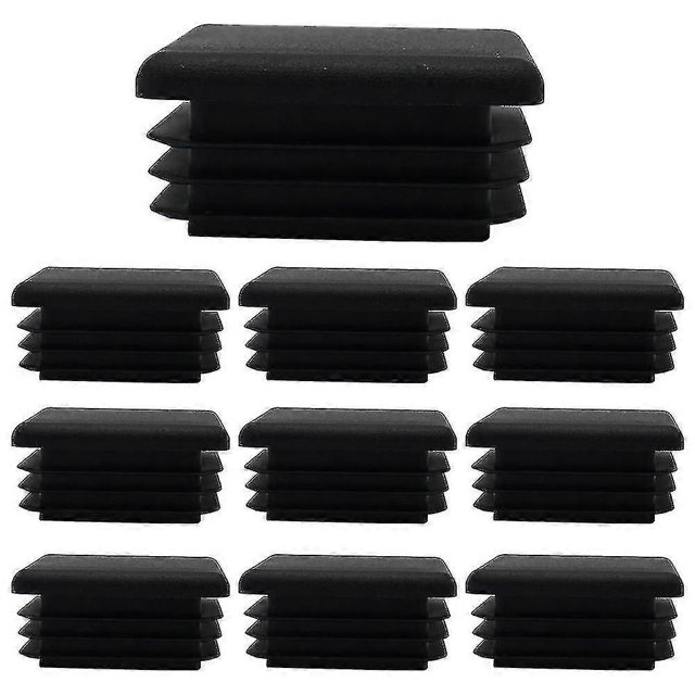 Square Plastic Plug Tubing Post End Cap Chair Glide 10pcs Black Plastic Square Plugs