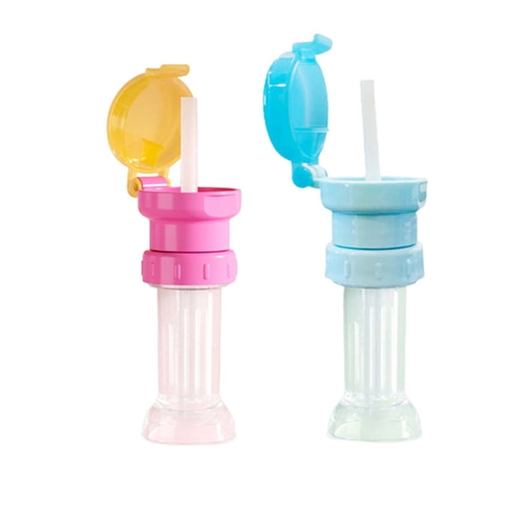 Convertidor de tapa de botella: tapa con pajita para beber agua para hidratación manos libres, ajuste universal para agua embotellada, diseño de fácil roscado, adaptador de botella de agua de