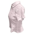 thumbnail image 5 of Spring Tops for Women Pure Color Casual Collar Button Up Short Sleeve Womens Shirts Pink L, 5 of 5