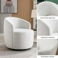 thumbnail image 6 of Swivel Barrel Chair, Velvet 360° Accent Club Armchair, Small Round Single Sofa Chair for Nursery Bedroom, White, 6 of 10