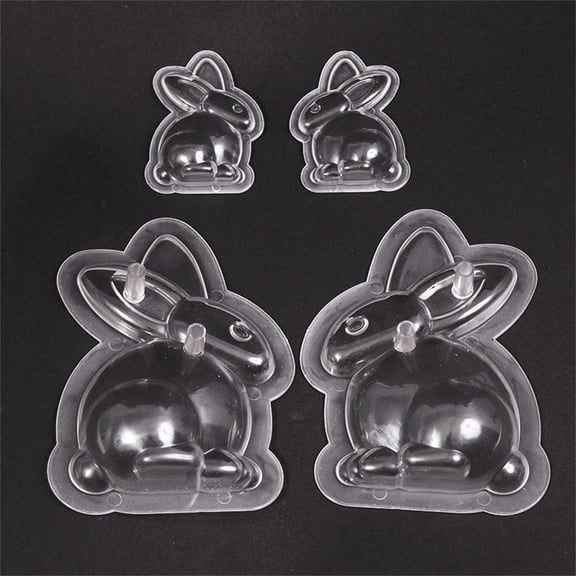 syligr Easter Bunny Silicone Baking Mold Set 2 Piece, Food Grade Chocolate Cake DIY Mold Reusable, Holiday Baking Supplies for Cupcake Candy, Party Treat Maker Gift