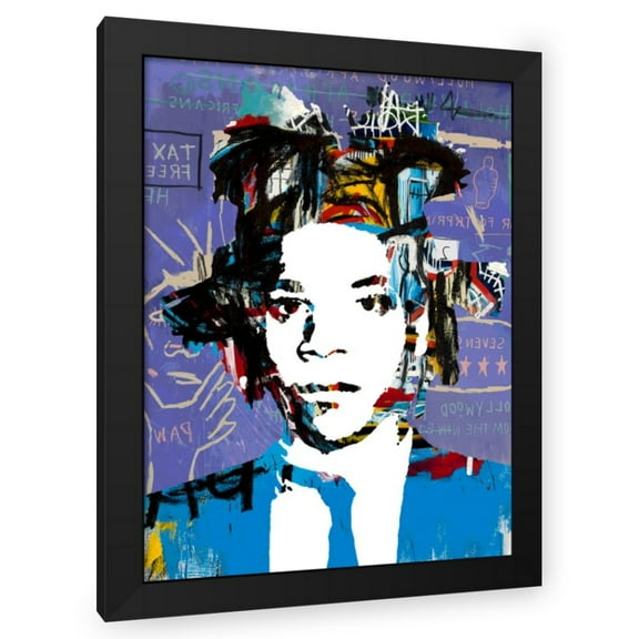 Stephen Chambers 19x24 Black Modern Wood Framed Wall Art Titled - Basquiat