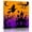 Purple Black Orange, variant on Wall Art Prints, Halloween Framed Canvas Prints for Bedroom Living Room Bathroom Office, Black White Ghost Castle Moon Witch Cartoon Gallery Wrap Wall Art Poster for Gifts Home Decor 16"x16"