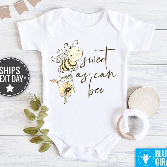 Sweet As Can Bee Onesie, Cute Honey Bee Baby Bodysuit, Bumble Bee Onesie, Sweet As Can Bee Cute Baby Onesie, BABY BODYSUIT LAT 4424