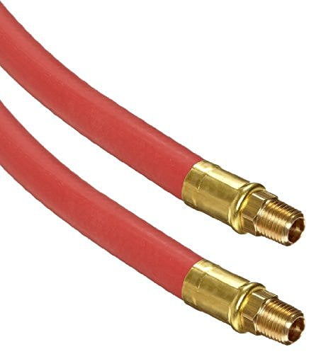 Continental ContiTech 50ft EPDM Rubber Hose - 1/4 ID 300 PSI Multipurpose Air Water Hose With Brass Couplings