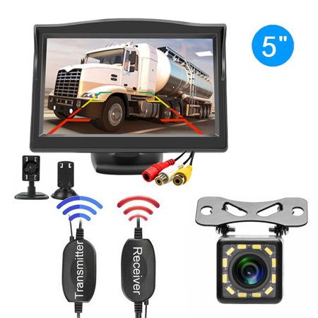 Backup Camera Wireless Car Rear View HD Parking System Night Vision + 5" Monitor