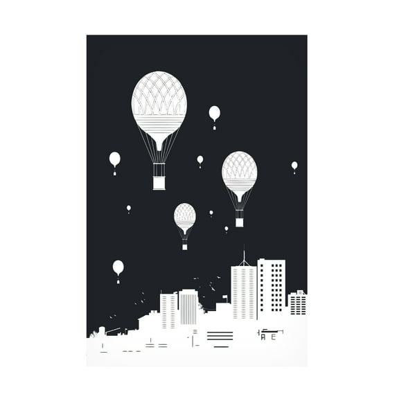 Trademark Fine Art Balazs Solti  Balloons and the city Canvas Wall Art