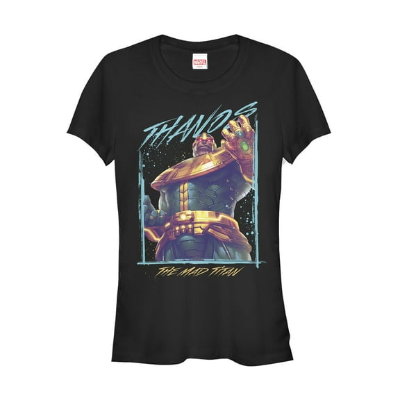 Junior's Marvel Thanos Mad Titan  Graphic Tee Black 2X Large