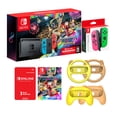 thumbnail image 1 of Nintendo Switch Mario Kart 8 Neon Multiplayer Racing Bundle: Red Blue JoyCon Console, Mario Kart 8 Deluxe & Online Membership, Mytrix Wheels & Grips 4 Pcs, Additional Pink/Green JoyCons Nintendo  Nintendo Switch, 1 of 2