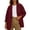 Wine, variant on Ghalytn Women Notched Lapel Oversized Blazer Two Button Roll Up Long Sleeve Side Pocket Casual Outer Jacket