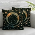 thumbnail image 3 of Qinduosi Moon &amp; Star Magical Burlap Throw Pillow Case Cushion Cover Couch Sofa Decorative Square White, 3 of 5