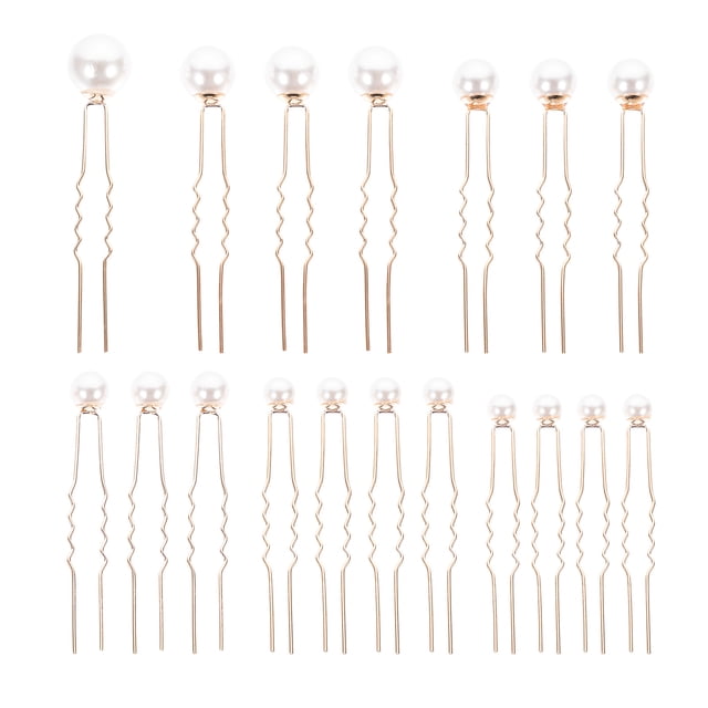 Weiweiguan 18 Pcs Perles Épingle à Cheveux Fourche à Cheveux Mariage Épingle de Mariée Outils de Coiffure