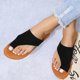 thumbnail image 4 of Sandalias de mujer de estilo nuevo de verano con parte inferior plana y puntera exterior Wmkox8yii  shjk6000, 4 of 6