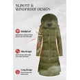 thumbnail image 4 of Chrisuno Womens Coats Winter Long Coat For Women Snowboard Puffer Jacket With Hood Women's Thickened Warm Insulated Down Parka Army Green L, 4 of 5