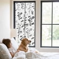 thumbnail image 3 of Black Grey Botanical Window Privacy Film, Watercolor Spring Floral Summer Leaf Static Cling UV Sun Blocking Tint Film Heat Control Windows Films for Bedroom Bathroom, Window Stickers 23.6"x59", 3 of 8