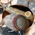 thumbnail image 2 of Vintage Baseball Round Tablecloth, Fitted Table Cover with Elastic for 36"-44" Round Tables, Classic Sport Retro Art Wooden Table Cloth Outdoor Indoor Dinning Party Waterproof Tablecloths, 2 of 7