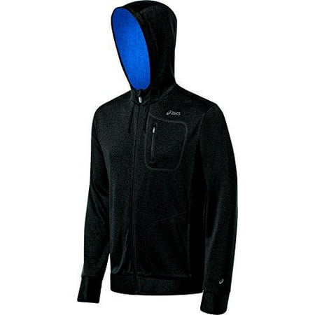ASICS Men's Exertion Full Zip Hooded Sweatshirt Jacket, Black