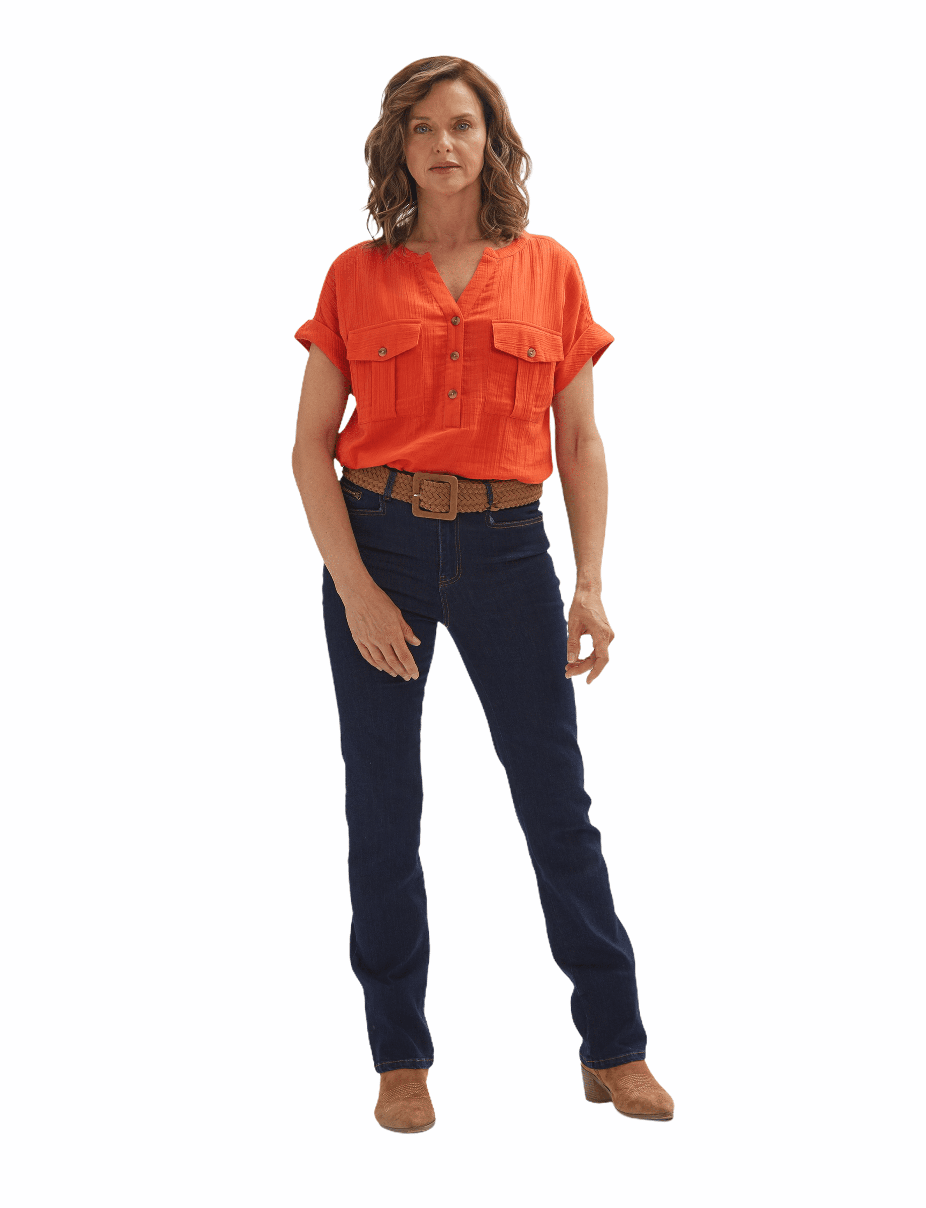 Shuuk Western Straight-Leg Jeans 