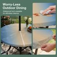 thumbnail image 5 of Round Outdoor Tablecloth with Umbrella Hole and Zipper, Navy Blue Ombre Tablecloth with Elastic Waterproof, Modern Yellow Gradient Farmhouse Art Patio Table Covers for 31" - 35" Picnic Pool Tables, 5 of 9