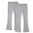 thumbnail image 2 of Ynynloco 2Pcs Girl's 100%Cotton Leggings High Waisted Flare Pants Yoga Bootcut Pants Solid Color Casual Full Length Bell Pants, 2 of 8