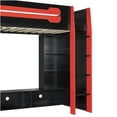 thumbnail image 6 of Twin Size Loft Bed Frame with Charging Station and Desk, Wood Gaming Loft Bed with Multi-storage Shelves and RGB Light for Bedroom, Apartment, Dorm, Space-Saving Design, Mattress Not Included, Red, 6 of 9