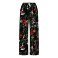 thumbnail image 6 of Christmas Flannel Pajama Pants Women Elastic Waist Holiday Print Wide Leg Lounge Bottoms with Pockets Winter Warm Cozy Sleepwear Pj Pants, 6 of 7