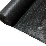 FlooringInc Standard Grade Nitro Garage Roll & Protective Parking Mats, Midnight Black, Diamond, 7.5'x20'