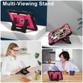 thumbnail image 6 of Dteck Case for iPad Air 11 Inch (M3/M2, 2025/2024)/ iPad Air 5 (2022) / iPad Air 4 (2020), Heavy Duty Sturdy Stand Case with Pencil Holder, Shoulder Strap,Black Rose, 6 of 8