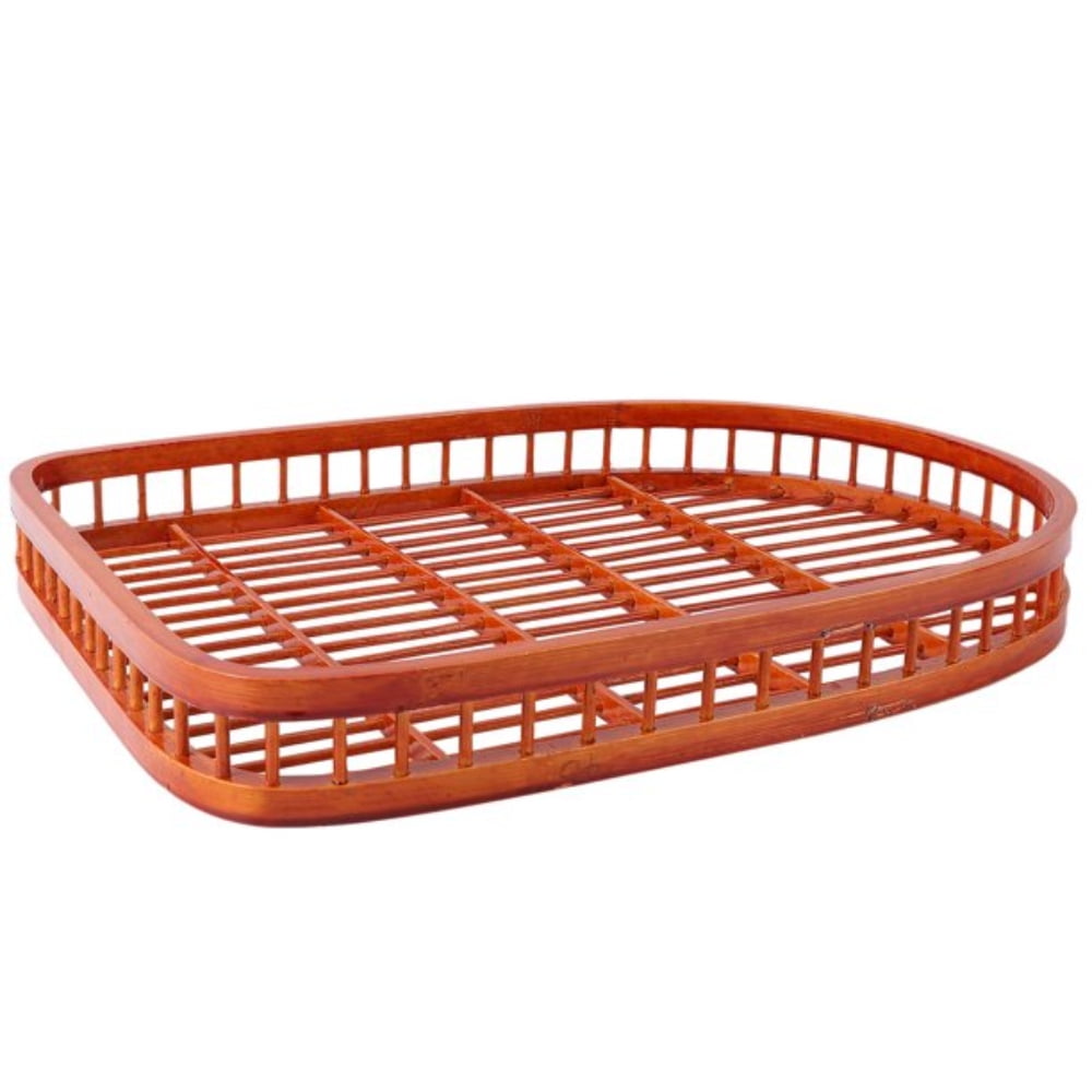 Dsseng 1 PC Bamboo and Rattan Shoe Basket Slipper Tray Storage Basket