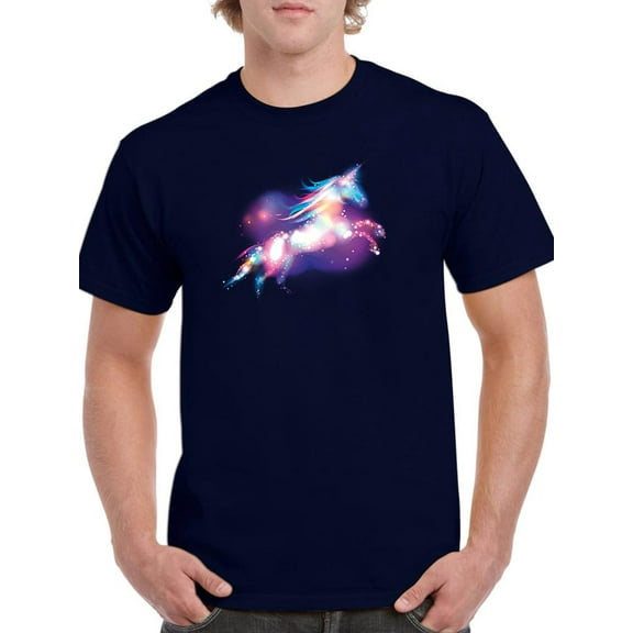 Unicorn In Neon Stars T-Shirt Men -Image by Shutterstock, Male x-Large