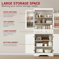 thumbnail image 4 of Yesurprise 72" Kitchen Pantry Cabinet, Tall Kitchen Pantry Storage Cabinet with 4 Doors and 1 Drawer, Kitchen Storage Cabinet, Adjustable Shelves, for Kitchen, Dining Room, Living Room, White, 4 of 6