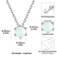thumbnail image 2 of ChicSilver Simulated White Opal Pendant Necklace Round Shape 925 Sterling Silver Women Necklaces Birthday Jewelry Gifts for Her, 2 of 8