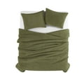 thumbnail image 4 of Brooklyn Loom Marshmallow Plush 100% Microfiber Polyester Olive Green 3-Piece Full/Queen Comforter Set, Solid Casual themed, Adult Bedding, OEKO-TEX Certified, 4 of 8