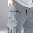 thumbnail image 4 of ZQUUVOU Men's Casual Cargo Joggers Sweatpants Workout Athletic Pants With Pockets Drawstring Gym Running Pants Gray, 4 of 5