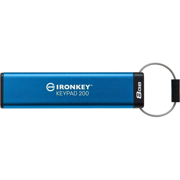 Kingston Ironkey Keypad 200 8GB Encrypted USB | Alphanumeric Keypad | Multi-Pin Access | XTS-AES 256-bit | FIPS 140-3 Level 3 Certified | Brute Force & BadUSB Protection | IKKP200/8GB