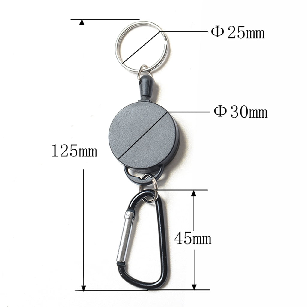 Details about   Retractable Keychain Carabiner Recoil Reel Key Holder Camping Travel Hiking 
