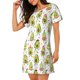 thumbnail image 2 of Disketp Avocado Playing Music para Camisón Corto de Manga Corta para Mujeres, Camisón Cómodo con Escote Redondo, Bonito y Confortable, 2 of 6