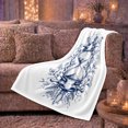 thumbnail image 6 of Hourglass with Antlers and Blue Wildflowers, Mystical Botanical Time Motif for Nature Art Lovers, Housewarming Gift, Cozy Flannel Blanket for Study Room and Reading Nook, Elegant Home Decor, 6 of 9