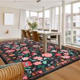 thumbnail image 4 of Balacho Soft Flannel Rustic Floral Area Rug, 9' x 12', Black, 4 of 8