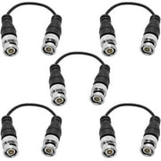 Seismic Audio 5 Pack of 6 Inch Male to Male Coax Patch Jumper Cables - BNC-59 Jacks RG-174 - SAPT528