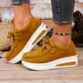 thumbnail image 5 of Rokment Womens Platform Wedge Fashion Sneakers Wide Width 2026 Spring Fall Suede Chunky High Heel Walking Non Slip Work Shoes Yellow Size 8, 5 of 6